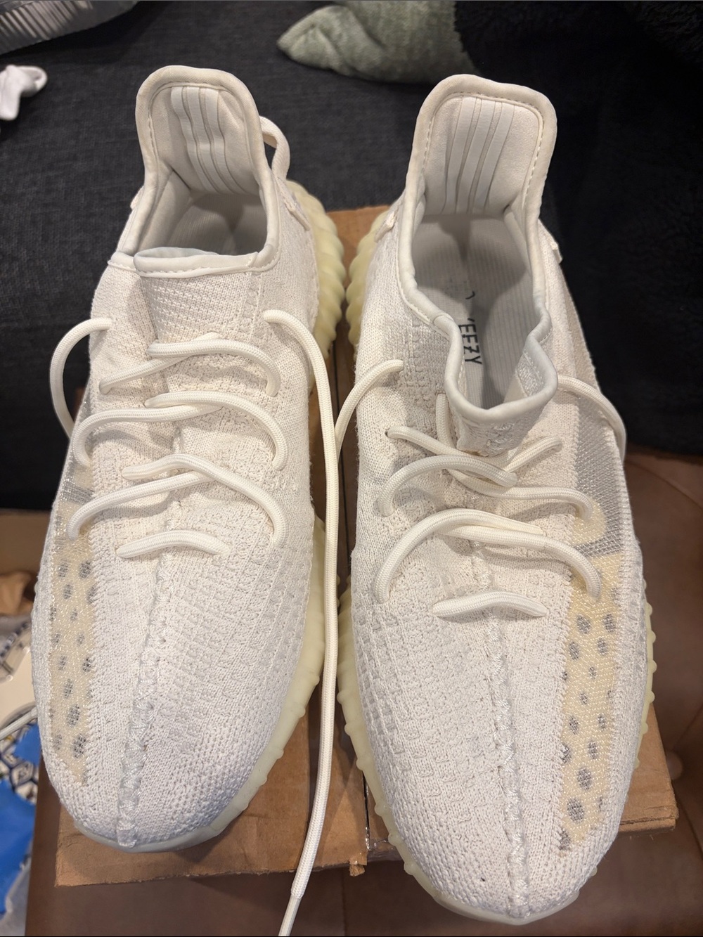 Yeezy Cream White Knit Men's Sneakers